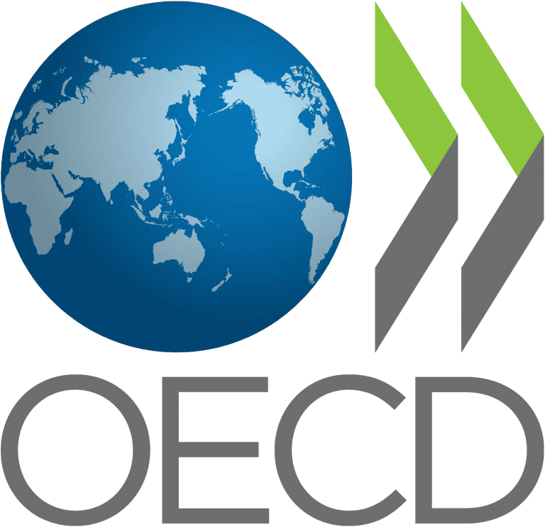 Logo dell'OCSE: globo con frecce interconnesse e testo OCSE
