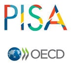 Logo PISA dell'OCSE: acronimo PISA con blocchi colorati e il logo dell'OCSE sotto.