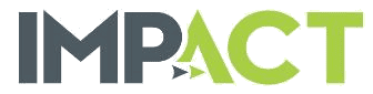 Logo IMPACT con scritte verdi e grigie