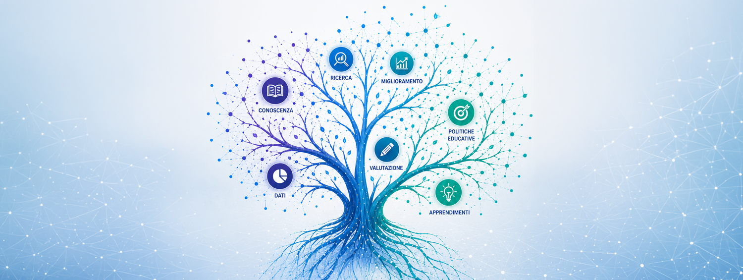 Albero stilizzato con icone di conoscenza e apprendimento